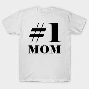 #1 Mom Number One Bold Black T-Shirt